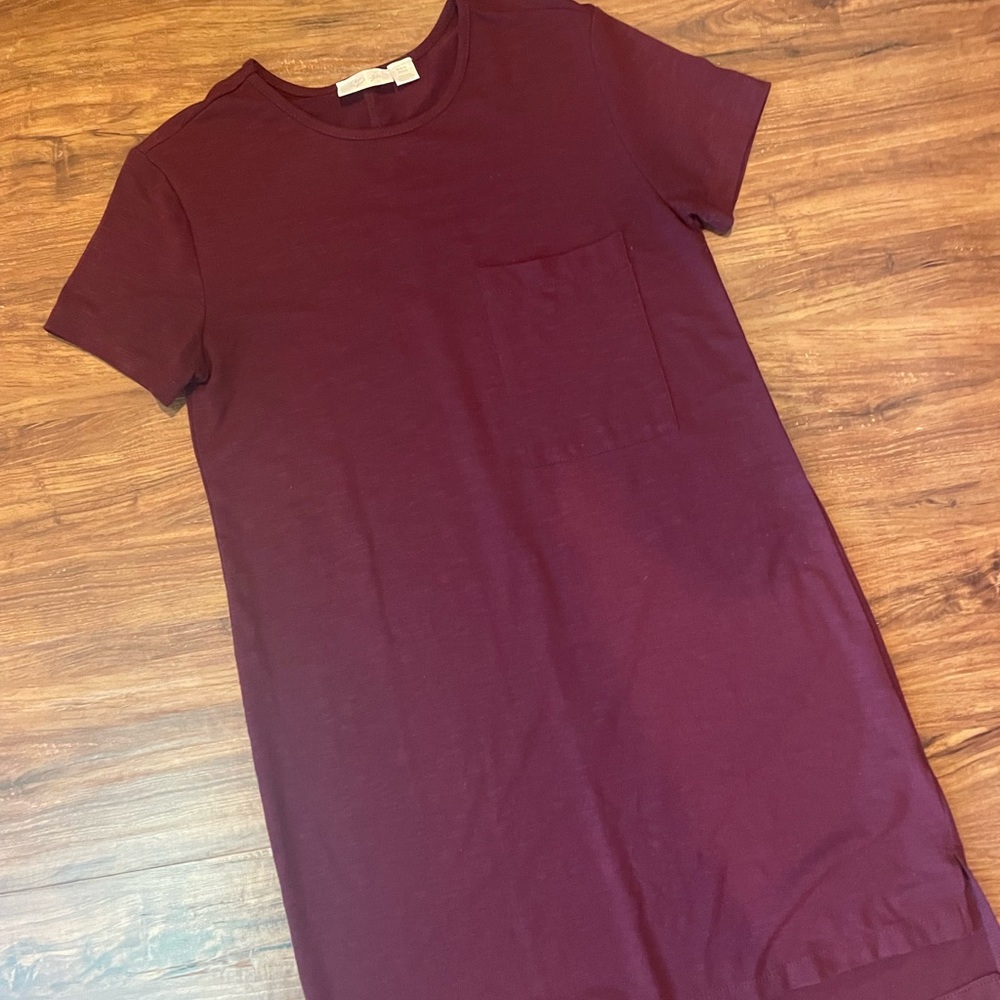 Maroon t-shirt dress